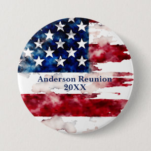 USA Nachname Name Benutzerdefinierte Flaggenfarben Button