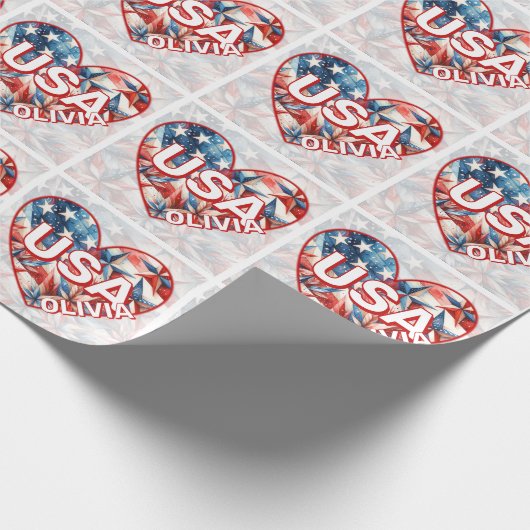 USA Name Geschenkpapier (Ecke)