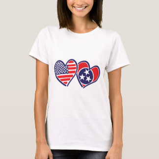 USA - Nashville-Flag-Hearts T-Shirt