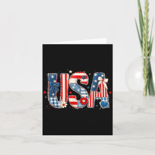 Usa Nationalstolz Karo-Stoff Kunst Design Karte