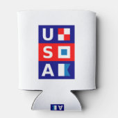 USA Nautic Red White Blue Maritime Sailing Flags Dosenkühler (Rückseite)