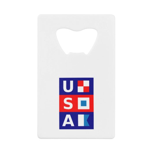 USA Nautic Red White Blue Maritime Sailing Flags Geldbeutel Flaschenöffner (Vorderseite)