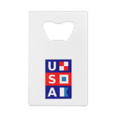 USA Nautic Red White Blue Maritime Sailing Flags Geldbeutel Flaschenöffner (Rückseite)