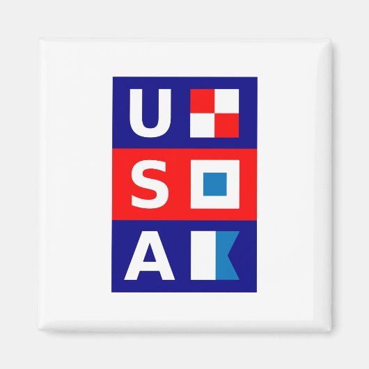 USA Nautic Red White Blue Maritime Sailing Flags Magnet (Vorne)