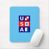 USA Nautic Red White Blue Maritime Sailing Flags Mousepad (Mit Mouse)