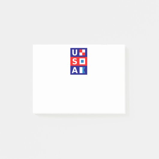 USA Nautic Red White Blue Maritime Sailing Flags Post-it Klebezettel (Vorderseite)