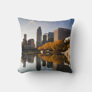 USA, Nebraska, Omaha, Gene Leahy Mall, Skyline Kissen