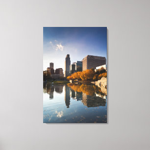 USA, Nebraska, Omaha, Gene Leahy Mall, Skyline Leinwanddruck