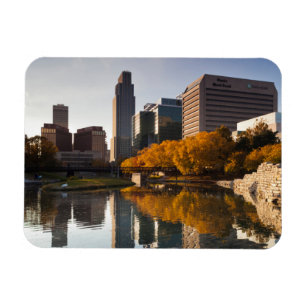 USA, Nebraska, Omaha, Gene Leahy Mall, Skyline Magnet