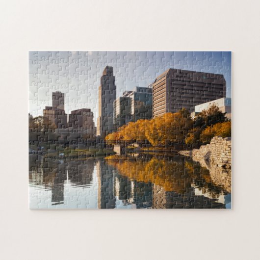 USA, Nebraska, Omaha, Gene Leahy Mall, Skyline Puzzle (Horizontal)