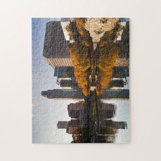 USA, Nebraska, Omaha, Gene Leahy Mall, Skyline Puzzle (Vertikal)