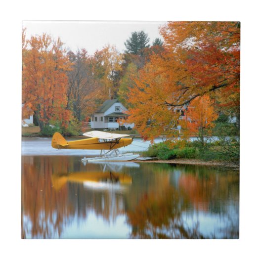 USA, New England, New Hampshire. Float-Flugzeug Fliese (Vorderseite)