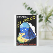 USA New England Vintage Travel Poster restauriert Postkarte (Stehend Vorderseite)