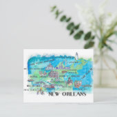 USA New Jersey Reiseplan mit Highlights Postkarte (Stehend Vorderseite)