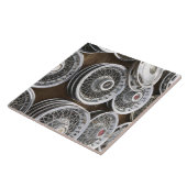 USA, New Mexico, Prewitt: Auto Hubcaps / Rt.66 Fliese (Seite)