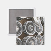 USA, New Mexico, Prewitt: Auto Hubcaps / Rt. 66 Magnet (Vorderseite/Rückseite)