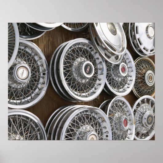 USA, New Mexico, Prewitt: Auto Hubcaps / Rt. 66 Poster (Vorne)