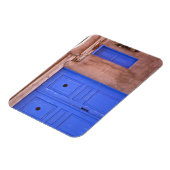 USA, New Mexico, Santa Fe. Sicht auf die blaue Tür Magnet (Linke Seite)