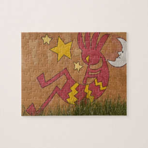 USA, New Mexico, Santa Fe. Wandgemälde von einem Puzzle