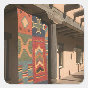 USA, New Mexico, Taos: Navaho-Teppichgalerie-Kit Quadratischer Aufkleber