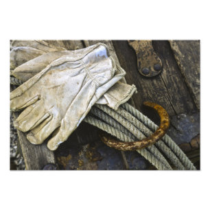 USA, New Mexiko, Santa Fe. Nahaufnahme des Cowboys Fotodruck