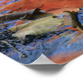 USA, New York, Adirondacks, gefallene Blätter in Poster (Ecke)