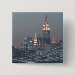 USA, New York City, Blick auf die Manhattan Bridge Button