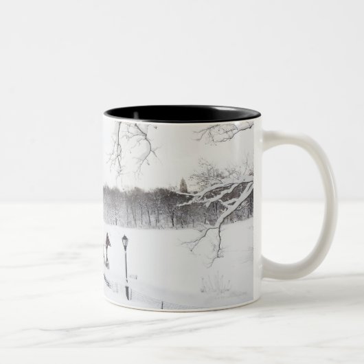 USA, New York City, Central Park im Winter Zweifarbige Tasse (Rechts)