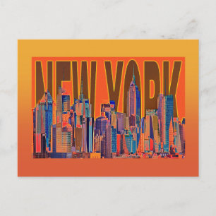 USA New York City Manhattan Skyline Postkarte