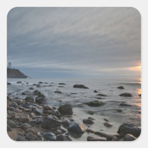 USA, New York, East Hampton. Montauk Point Quadratischer Aufkleber