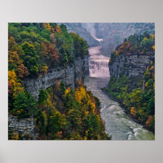 USA, New York, Letchworth Staat Park. Fluss und Poster (Vorne)