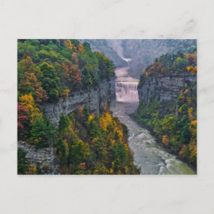 USA, New York, Letchworth Staat Park. Fluss und Postkarte