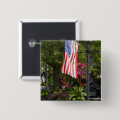 USA, New York, Lewiston. Amerikanische Flagge Button (Vorne & Hinten)