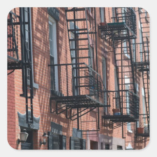 USA, New York, New York City, Brooklyn: Cobble Quadratischer Aufkleber