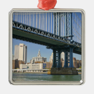 USA, New York, New York City. Manhattan Bridge Silbernes Ornament