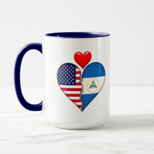 USA Nicaragua Herz Flaggen Hispanic Heritage Tasse