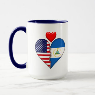 USA Nicaragua Herz Flaggen Hispanic Heritage Tasse