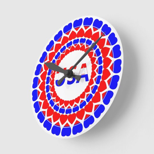 USA Niedlich Patriotic Runde Wanduhr (Winkel)