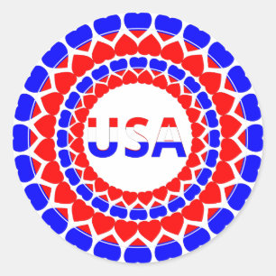 USA Niedlich Patriotic Runder Aufkleber