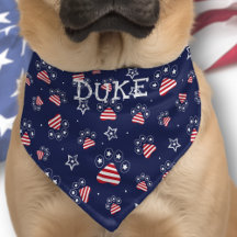 USA Niedlich Paw Star Muster Red White Blue Pet Na