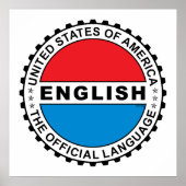 USA Offiziell Language Language Poster (Vorne)