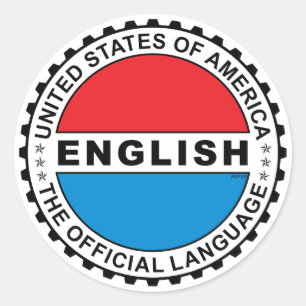 USA Offiziell Language Language Runder Aufkleber