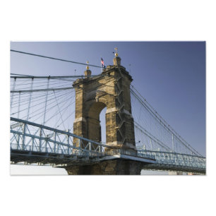 USA, Ohio, Cincinnati: Roebling Suspension 2 Fotodruck
