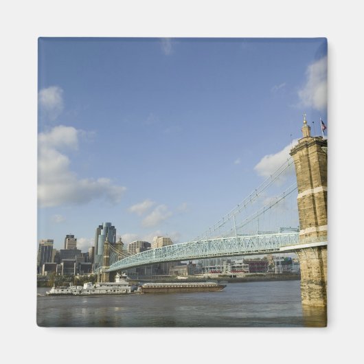 USA, Ohio, Cincinnati: Roebling Suspension 2 Magnet (Vorne)