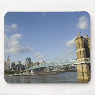 USA, Ohio, Cincinnati: Roebling Suspension 2 Mousepad