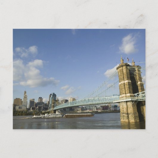 USA, Ohio, Cincinnati: Roebling Suspension 2 Postkarte (Vorderseite)