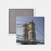 USA, Ohio, Cincinnati: Roebling Suspension 3 Magnet (Vorderseite/Rückseite)