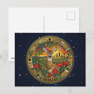 USA Ohio Staatssymbole Postkarte