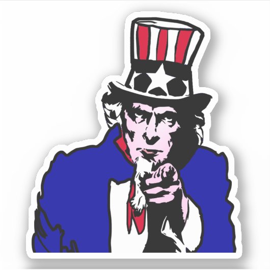 USA Onkel Sam Aufkleber (Vorderseite)