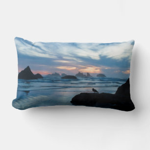 USA, Oregon, Bandon Beach. Möwe auf Felsen Lendenkissen